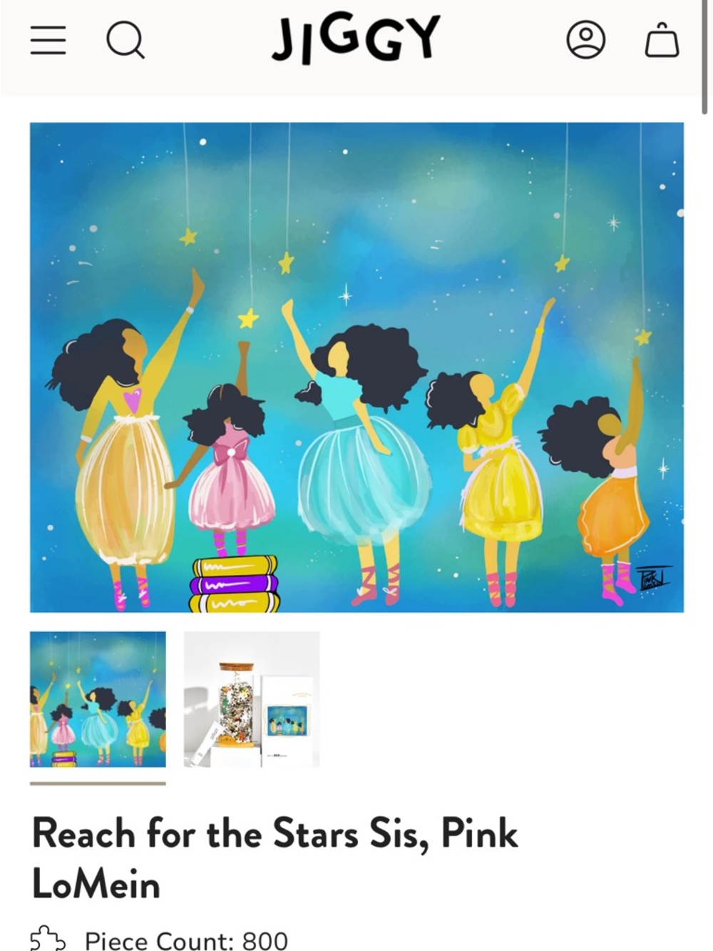 Jiggy LoMein 'Reach for the Stars Sis' Kids Puzzle - Pink Accent